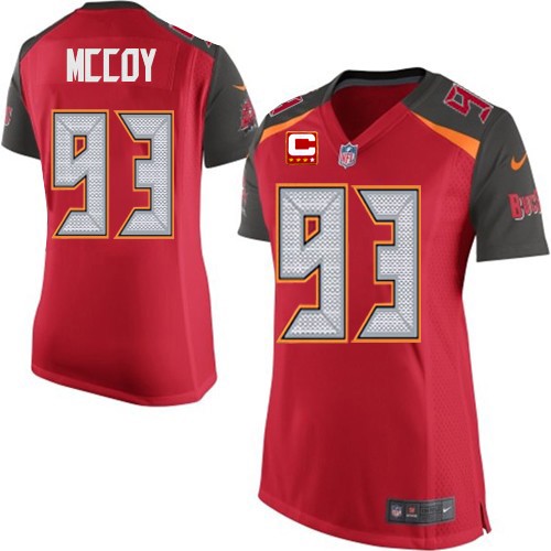 Women's Elite Gerald McCoy C Patch Nike Jersey Red Home - #93 NFL Tampa Bay Buccaneers